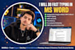 do fast assignment, ms word, typing, convert to PDF