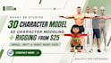 game ready 3d characters with textures and rigging