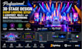 create 3d stage design,event lighting setup and lightkey qlc and dmx programming