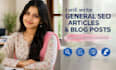 write SEO optimized articles and blog posts
