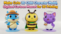 make cute 3d chibi character model, stylized cartoon mascot for 3d printing