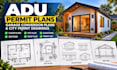 draw adu permit plans, garage conversion and city permit drawings