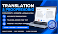 do english translation, document proofreading, editing and website localization