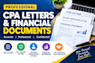 draft cpa letters income verification document comfort letter financial document