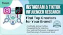 do influencer research and instagram tiktok lead generation