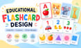 design colorful printable educational flashcards for kids