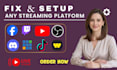 setup or fix streamlabs obs studio, vmix for twitch whatnot, youtube , kick