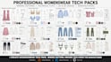 create womenswear tech pack, sewing pattern, dresses tops corset for manufacture