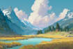 create fantasy landscape illustrations