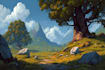 create fantasy landscape illustrations