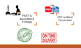 do accurate typing, copy typing and PDF to word conversion