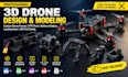 design 3d drone frames, drone battery holder, 3d fpv drone part, landing gear