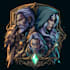create a detailed fantasy logo illustration