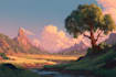 draw a fantasy landscape illustrations