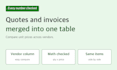 merge quotes and invoices into one excel price comparison