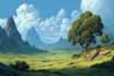 draw professional vector landscape illustration
