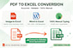 do accurate data entry, excel work and pdf to excel conversion