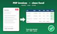 convert your PDF invoices into a clean excel spreadsheet
