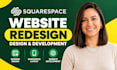 redesign squarespace website, design squarespace site, squarespace development