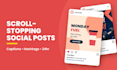 write instagram and facebook captions, posts and hashtags