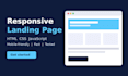 code a responsive landing page with HTML, CSS and javascript
