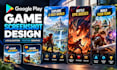 design google play game screenshots with multilingual localization