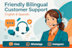 friendly customer support for chat and whatsapp