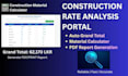 a construction material rate analysis and cost estimation portal website