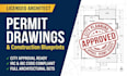 draft residential permit blueprints and construction plans