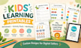 design kids educational printables and worksheets in canva