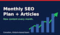 create a monthly SEO plan with written articles to rank on google