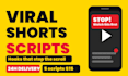 write viral youtube shorts and tiktok scripts with strong hooks