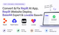 convert and fix replit ai app replit website deploy base44 expert lovable base44