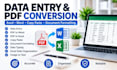 do data entry, PDF conversion and copy paste