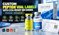 design custom peptide vial labels with coa ready qr codes premium packaging