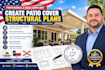 create patio cover structural plans and cad drawings