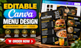 design an editable canva restaurant menu and price list