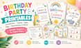 design birthday party printables and editable canva templates