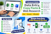 do data entry, copy paste, and web research