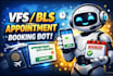 develop booking appointment bot,vfs bot,booking bot,vfs appointment