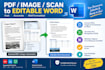convert PDF, images to editable word