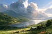 beautiful flat landscape illustration art