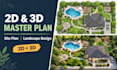 do 2d 3d master plan site plan landscape architect and design