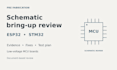 review your esp32 or stm32 schematic before fabrication