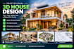 create realistic 3d house designs exterior renders  floor plans estate design