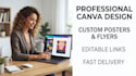 design professional custom canva posters, flyers, graphics