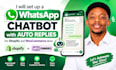 set up whatsapp chatbot with auto replies for shopify and woocommerce store