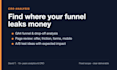 analyse your conversion funnel with ga4 and give split test ideas