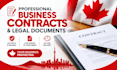 draft, review professional business contracts and agreements legal documents