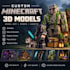 create minecraft 3d models, mods, props and voxel art